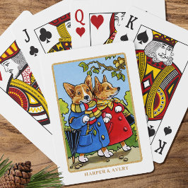 Baraja De Cartas Personalizado de Ilustracion caprino de Corgi