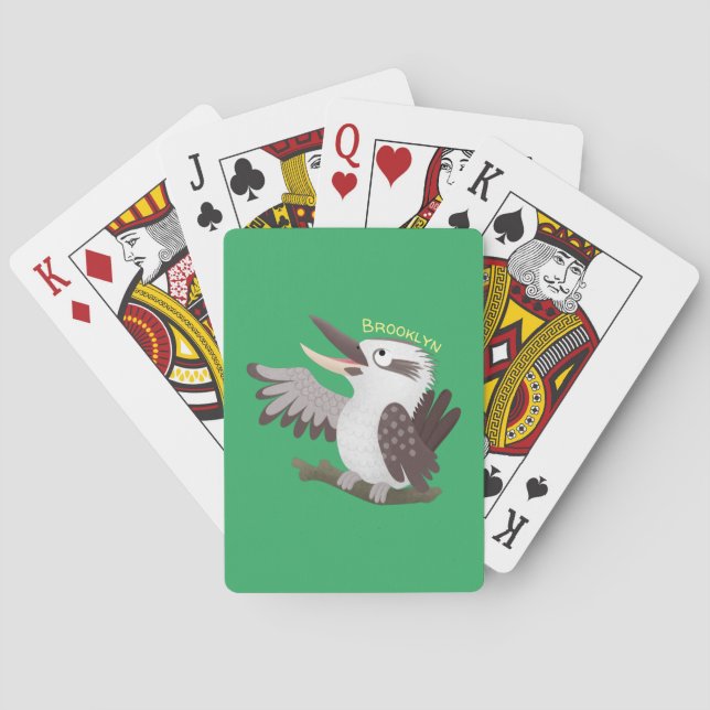 Baraja De Cartas Personalizado de kookaburra gracioso (Reverso)