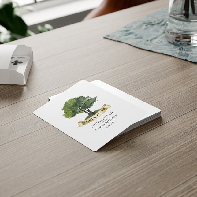 Baraja De Cartas Personalizado de la sala de juegos genealógico fam (Family Reunion Genealogy Tree Poker Room Playing Cards)