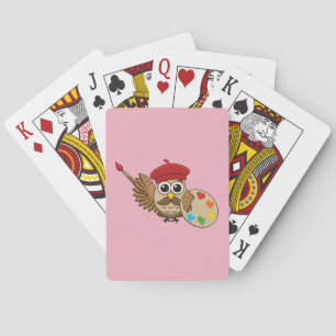 Baraja De Cartas Personalizado de Lechuza Cute Painter