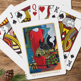 Baraja De Cartas personalizado de los Navidades de perro escocés "A