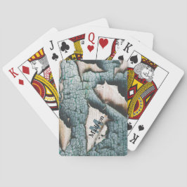 Baraja De Cartas Personalizado de madera de pintura verde azul anti