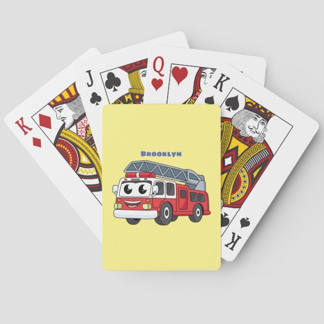 Baraja De Cartas Personalizado de motor de fuego alegre (Reverso)