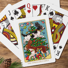 Baraja De Cartas Personalizado de Navidades de Fun Springer Spaniel