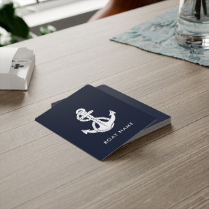 Baraja De Cartas Personalizado de nombre de barco azul de la Marina