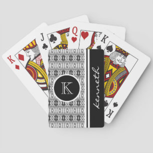Baraja De Cartas Personalizado de nombre inicial del monograma del 