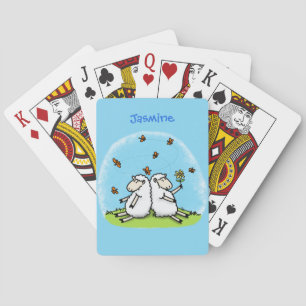 Baraja De Cartas Personalizado de ovejas y mariposas