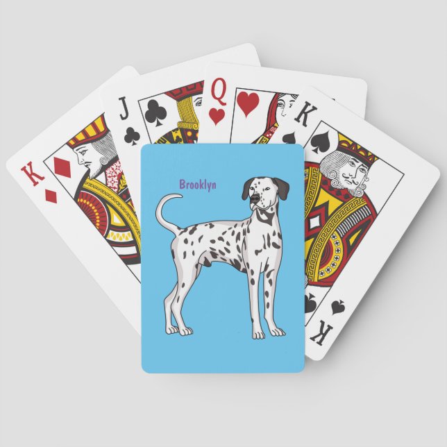 Baraja De Cartas Personalizado de perro dalmatiano (Reverso)