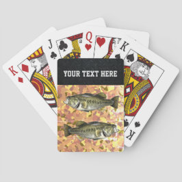 Baraja De Cartas Personalizado de Pesca Largemouth Bass Guay Camo