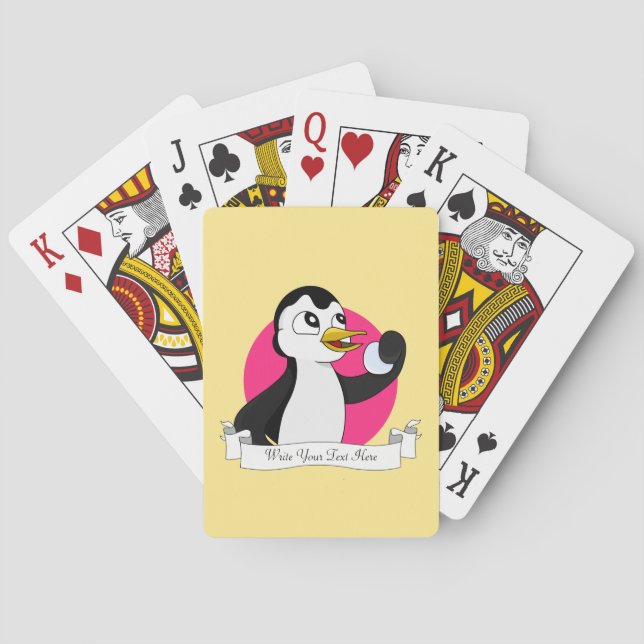 Baraja De Cartas Personalizado de pingüino cute (Reverso)