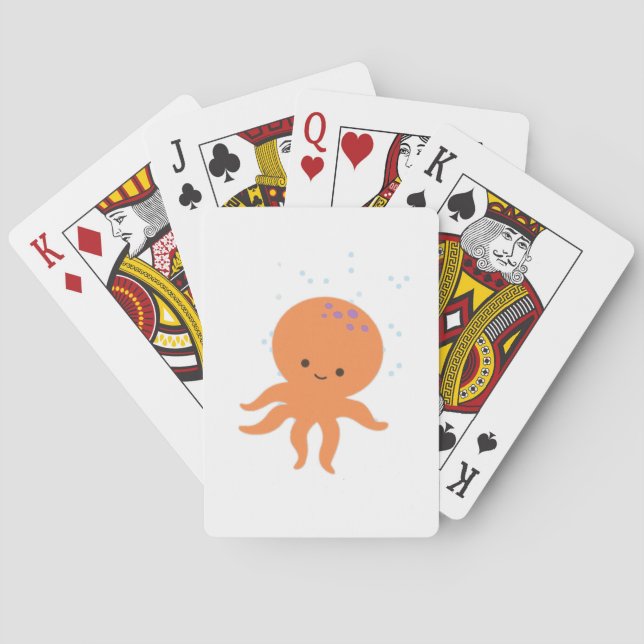 Baraja De Cartas Personalizado de pulpo pequeño (Reverso)