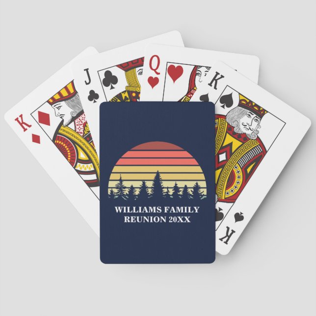 Baraja De Cartas Personalizado de Reunión Familiar Apellido Sello A (Reverso)