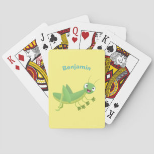 Baraja De Cartas Personalizado de saltamontes alegre verde