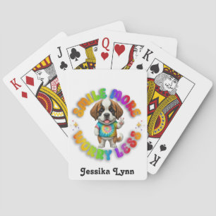 Baraja De Cartas Personalizado de Salud Mental Positivo de Cachorro
