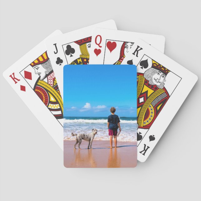 Baraja De Cartas Personalizado de tarjetas de reproducción de fotos (Reverso)