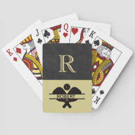 Baraja De Cartas Personalizado de tipo de pelota Monograma Nombre i