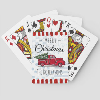 Baraja De Cartas Personalizado del árbol de navidad del camión de c