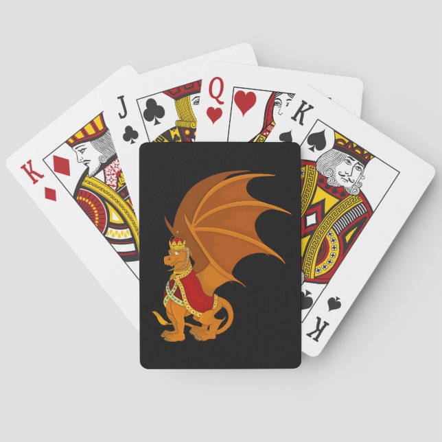 Baraja De Cartas personalizado del dragón naranja (Reverso)