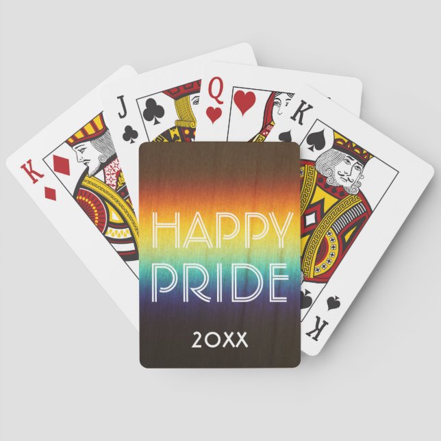 Baraja De Cartas Personalizado del Orgullo Gay Prisma Arcoiris (Reverso)
