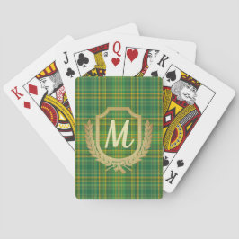 Baraja De Cartas Personalizado del tartán verde rico (plaid)