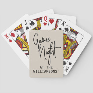 Baraja De Cartas Personalizado divertido beige negro guión noche de