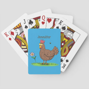 Baraja De Cartas Personalizado divertido de pollo rústico y caprich