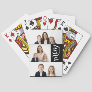 Baraja De Cartas Personalizado Dual Mamá Est. Años Script Negro Bla