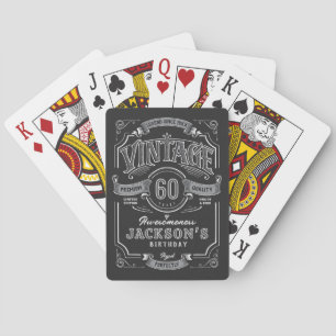 Baraja De Cartas Personalizado en negro y blanco vintage envejecido