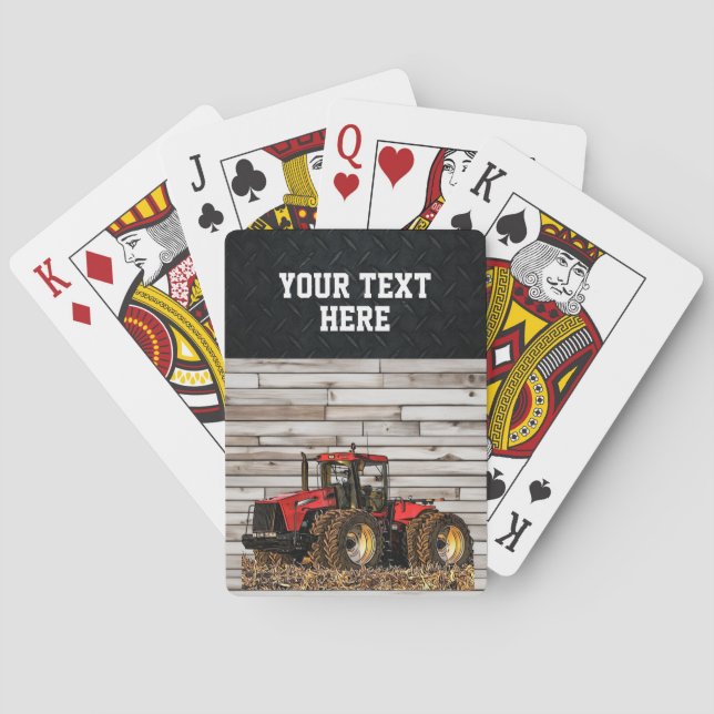 Baraja De Cartas Personalizado Equipo de Tractor de Granjas Cave de (Reverso)