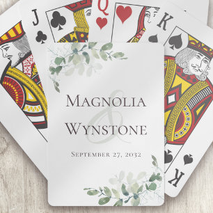 Baraja De Cartas Personalizado Eucalyptus Boda