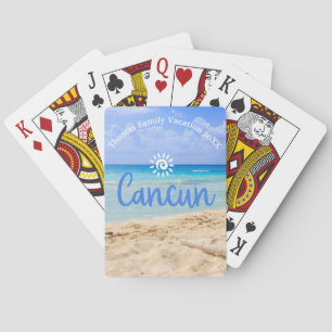 Baraja De Cartas Personalizado Family Cancun Vacation Souvenir