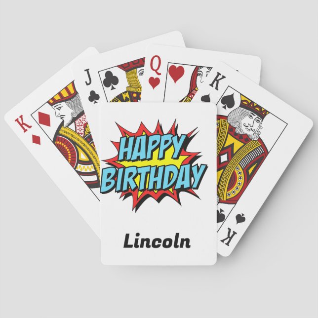 Baraja De Cartas Personalizado Feliz Cumpleaños (Reverso)