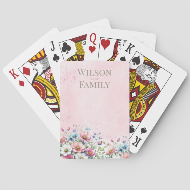 Baraja De Cartas Personalizado Flor personalizada (Reverso)