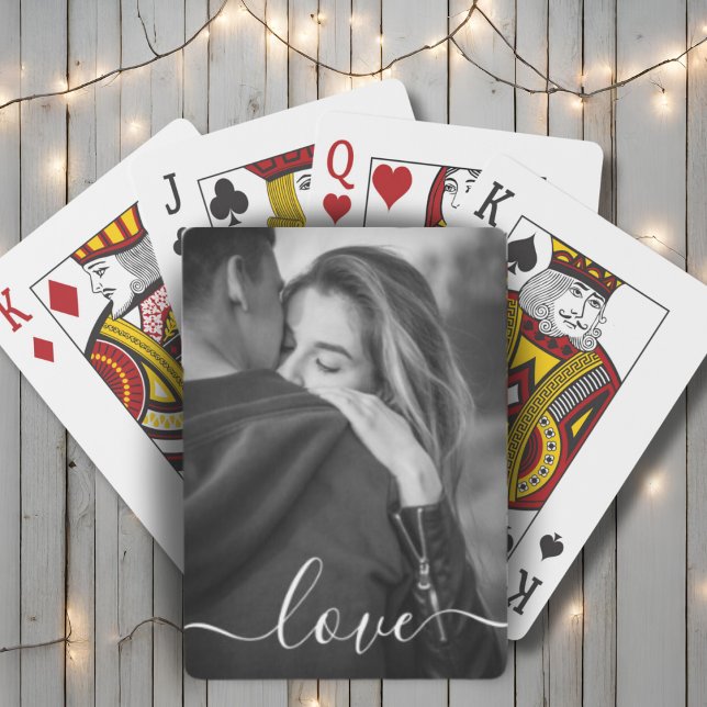 Baraja De Cartas Personalizado Foto Y Texto Guión De Amor Personali (Custom Photo And Text Love Script Personalized Playing Cards)