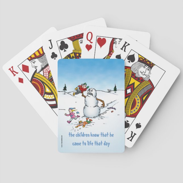 Baraja De Cartas Personalizado gracioso de Killer Snowman (Reverso)