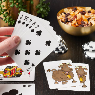 Baraja De Cartas Personalizado gracioso vaca marrón con animal gran
