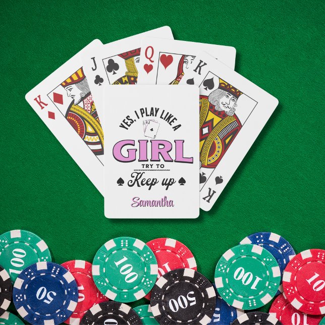Baraja De Cartas Personalizado "Juego como un Chica" Cita divertida (Subido por el creador)