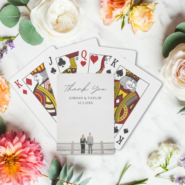 Baraja De Cartas Personalizado Jugando Tarjetas Boda Foto Gracias P (Custom Playing Cards Wedding Photo Thank You Favor
)