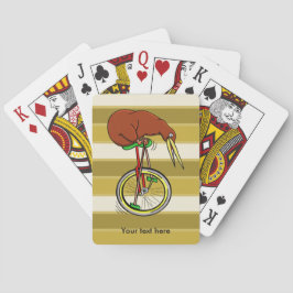 Baraja De Cartas Personalizado Kiwi Bird Unicyling