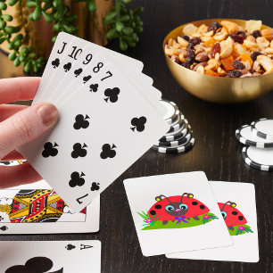 Baraja De Cartas Personalizado Ladybug Bow and Flowers