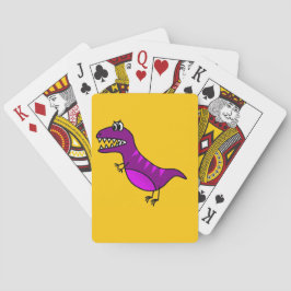 Baraja De Cartas Personalizado lindo enojado de dinosaurio morado
