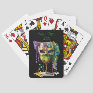 Baraja De Cartas Personalizado Mardi Gras Mascara Bebida