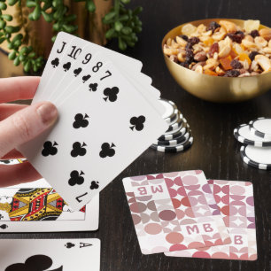 Baraja De Cartas Personalizado Mauve Taupe Rubor Patrón de arte ret