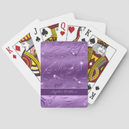 Baraja De Cartas Personalizado Moda Patrón Purpurina Purple Silver 