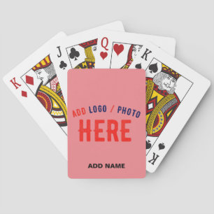 BARAJA DE CARTAS PERSONALIZADO MODERNO ELEGANTE SALMON PINK VERIFIC