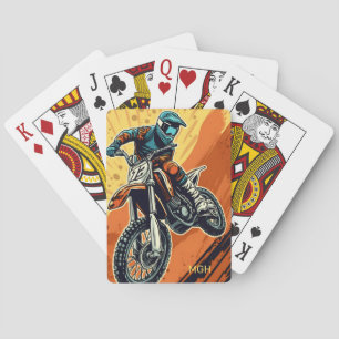 Baraja De Cartas Personalizado Monograma Motocross