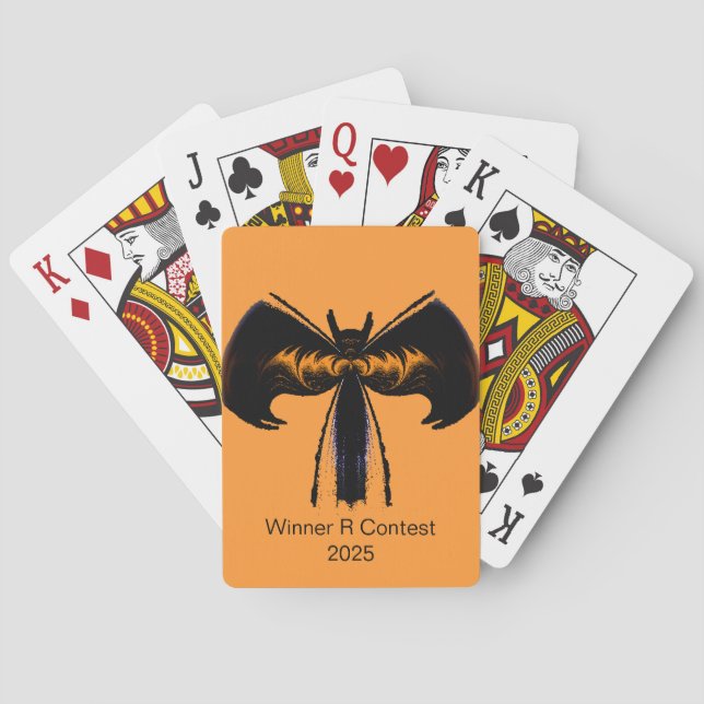 Baraja De Cartas Personalizado Naranja Bat Wings (Reverso)