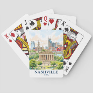 Baraja De Cartas Personalizado Nashville Tennessee EE. UU. Acuarela