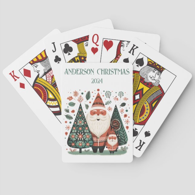 Baraja De Cartas Personalizado Navidades familiares Santa Claus (Reverso)