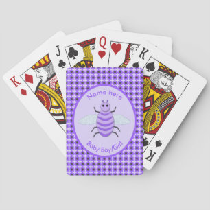 Baraja De Cartas Personalizado Neutral de Abeja Cute Purple Bee